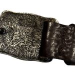 Gap Brown Leather Ladies Belt, Red Enameled Floral Buckle, Sz S Photo 9