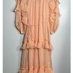 J.CREW Tiered Ruffle Dress in Chiffon Size 12 Coral Pastel Beach CI873 READ Pink Photo 1