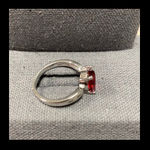 Vintage silver 925 Ruby stone cocktail ring Photo 3
