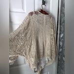 Democracy  Crochet Lace embroidery Boho Blouse top front tie sz L oversized Photo 10
