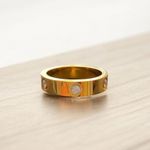 Gold Plated Cubic Zirconia Studded Ring Size 9 NEW Photo 1