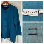Habitat  Clothes to Live In Teal Textured Jacket Womens Small Office Church Artsy Photo 12