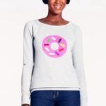 Kate Spade x Darcel Size XS Women's Pink Donut Graphic Sweatshirt Boatneck Grey Photo 0