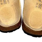 Birkenstock Birki's Aziza Yellow & White Two Strap Slides Sandals 39 8 Narrow Photo 4