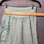 Inizio Made in Italy Linen Pants S Mint Green Lagenlook Wide Waistband Cropped Photo 1