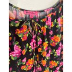 Betsey Johnson NEW Black Dark Goth Roses Peasant Top Black Pink Fall Witchy Photo 2