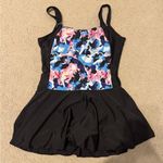 XL EKOUAER Black / Floral one piece swim dress Photo 6