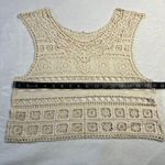Women's Crewneck Sleeveless Sheer Crochet Crop Top Sz XS Festival Hippie Casual Photo 4