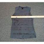 Ann Taylor  Women's Tank Top Ruffle Front Shirt Office Party Gray Size Small Photo 5