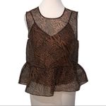 Cami NYC Amira Jungle Print Peplum Silk Top M Photo 4
