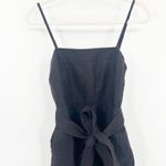 J.Crew  Womens Beachy‎ Linen Blend Cropped Wide Leg Belted Jumpsuit Size 4 Black Photo 3