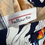 Talbots Vintage One Piece Swimsuit 10 Navy Blue Multi Floral Ribbed Halter Beach Photo 6