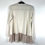 LOGO By Lori Goldstein LOGO By Lori‎ Goldstein Cream Tie Front Shrug Womens Size Small Ruffle Hem Boho Photo 7