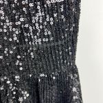 Mac Duggal Ieena for  Black Sequin Dress Deep V Neck Sleeveless Party Cocktail Photo 7