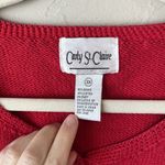 Women’s Red Cardigan Embroidered Vintage Beaded 3x Floral Christmas holiday cute Photo 5