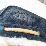 UGG  Women's Size 7 Dakota Suede Leather Slipper Black Slip On Moccasins Cozy EUC Photo 14