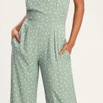 Lulus Jumpsuit Green With White Dotted Detail Photo 0