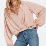 Free People  Blush Pink Wrap Blouse Photo 0