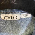 Cato Vintage Denim Vest Medium Wash Sleeveless Cropped Button Front Collar XL Photo 1
