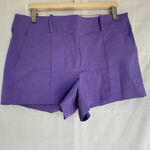 J.Crew NWT Women's Pintuck suit short in bi-stretch cotton blend purple size 12 Photo 0