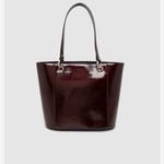 Guess  Shiny Burgundy Tote Bag Photo 1