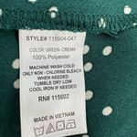 Lush Clothing LUSH Blouse Womens S Green Polls Dot Top Button Front Vneck Polyester Flowy Photo 5