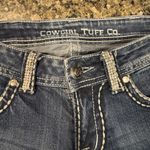 Cowgirl Tuff Low Rise Straight Jeans Size 26 Medium Wash Sequin Detail Western Blue Photo 3