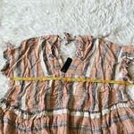 New Lulus double V neck tie back cover up dress dusty orange/blue/white Large Pink Photo 5