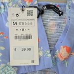 ZARA NWT! Blue Floral Sleeveless Bustier Camisole Photo 4