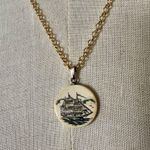 Sailing ships small circle pendant necklace Photo 0