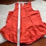 Ann Taylor Coral Orange Sleeveless Peplum Blouse Photo 2