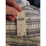 Anthropologie  Maeve Tube Top Smocked White Black Cropped Size XLarge Ruffled Hem Photo 6