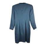 Leslie Fay Green Purple Pink Houndstooth 80s Button Up Blazer Dress 8 Photo 1