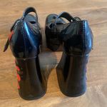 Black and Red Patent Leather Heels with Mary Jane Design Size 9 Photo 3