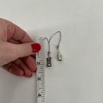 Wine & Cork Remover Novelty Dangle Earrings Silvertone Bachelorette Party Silver Photo 2