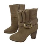 Cecilia New York Erika Block Heel Tan Suede Leather Booties Womens 8 Brown Photo 2