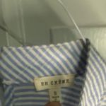 En Crême En Creme Blue White Striped Ruffles Sleeveless Shirt Size Small Photo 1