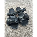 FitFlop Braid Slide Open Toe Sandal Shoes Faux Leather Black Women’s 8 Comfort Photo 6