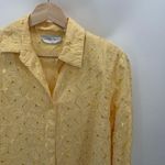 draper's & damon's Yellow Embroidered Long Sleeve Shirt Women's Size Small S Photo 2
