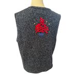 Designer original Studio Ho Ho Ho Christmas sweater vest Medium Blue Photo 3