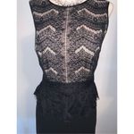 Loft  black lacy dress size 4 sleeveless lace black and tan Photo 1