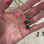 Handmade Earrings‎ and bracelet  jade and gold tone earrings and bracelet Photo 3