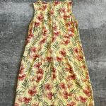 Tahiti Reef Club Dress Womens Large Yellow Pink Hawaiian Floral Beach Tropical Photo 5