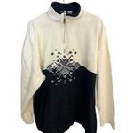 Carolina colours women's 26/28 pullover 1/4 zip embroidered snowflake sweater White Size undefined Photo 0