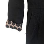 H&M Women Coat 4 Black Contrast Lining Trench Long Line Stylish Jacket Chic Photo 3