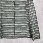 Easy Spirit  Gray Stripe Button Metallic Long Sleeve Coat Jacket Large Photo 3