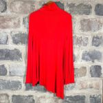 Free People  Uptown Red Mock Neck Cutout Asymmetrical Hem Long Sleeve Tunic Top S Photo 3