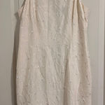 Ann Taylor Off White Silk Floral Embroidered Mini Tank Dress Y2K 90s Normcore Photo 0