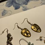 Lot Of 5 Dangle Costume Earrings Pierced Mix Dinosaur / Drama Mask / Planet Photo 6