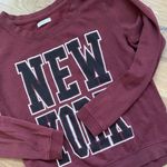 Jacqueline De Yong Classic New York Crewneck Burgundy Sweatshirt Size Small Red Photo 11
